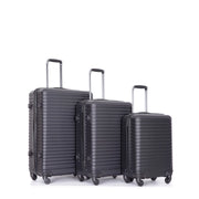 Travelhouse TH2085BK 3 Piece Luggage Set Hardshell Lightweight Suitcase with TSA Lock Spinner Wheels 20in24in28in.(Black)