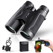 BNISE 10X42 HD Binoculars with BAK4 Prism FMC Lens Black