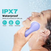 COSLUS Facial Cleansing Brush, 2-in-1 Spin Vibration with Automatic Foaming, Silicone, Waterproof, Rechargeable, Purple, FBS03