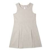 KALIKOW BROS LP WG33100077605 Wonder Nation Girls School Uniform Pleated Knit Jumper Dress, Size: 16, Beige