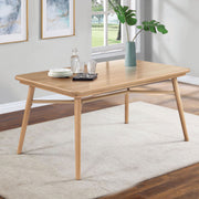Better Homes & Gardens BHS336158813081 Springwood Rectangle Dining Table, Natural Wood, Black Metal Support Bar, Seats 6, Scandinavian Design, 59.5 in