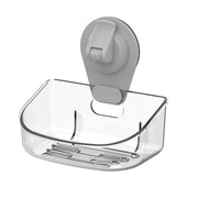 Mainstays Clear Wall-Mounted Suction Soap Dish, Easy Installation, Clear Plastic