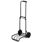 Protege Metal Folding Luggage Cart, Heavy-Duty Steel, Adjustable Height 39 in, 15 in Platform, Black, 3 lbs, 75 lb Capacity