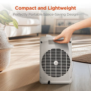 Mainstays Ceramic Fan-Force Electric Space Heater, 1500W, White, Compact Design, Three Heat Settings