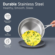 Gotham Steel 10-Pc Tri-Ply Stainless Steel Cookware Set, Induction Ready, Oven and Dishwasher Safe, 6946