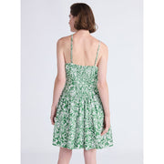 Free Assembly Womens Floral Print Painted Midi Dress, Sleeveless Skater Silhouette, Central Park Green, Sizes XS-XXL