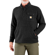 Carhartt Men's Relaxed Fit Midweight Quarter-Zip Fleece Sweater with Sherpa-Lined Mock Neck, Left-Chest Snap Pocket, Black, 3XL, 106378-N04