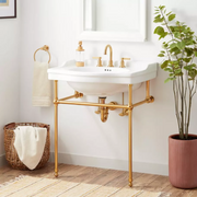 Signature Hardware SH663002BG Brass Console Stand for 30