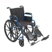 Drive Medical BLS16FBD-ELR Blue Streak Wheelchair with Flip Back Desk Arms, Elevating Leg Rests