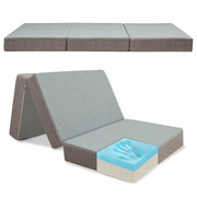 MAXYOYO 6 Inch Foldable Mattress Full Foam Trifold Camping Mattress Portable Floor Mattress, Gray