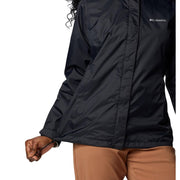 Columbia Women's Arcadia II Rain Jacket, Waterproof Omni-Tech, Lightweight, Packable, Black, Large, 153411