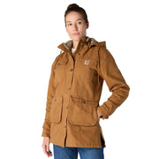 Carhartt Loose-Fit Weathered Washed Duck Coat for Ladies - Carhartt Brown - S