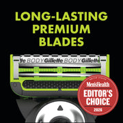 GilletteLabs Body + Intimate Men's Replacement Razor Blade Refills, Triple Defense System, Black, 3 Count