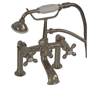 Barclay 4601-MC-CP Rim-Mounted Tub Faucet with Hand Shower, Cross Handles and 5-Inch Spout