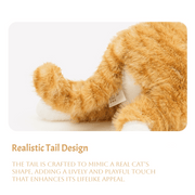 Vanelink Living CozyStripe Cat Plush Toy, Soft Stuffed Animal Pillow, Orange Calico