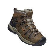 KEEN Utility Mid Flint II Waterproof Soft Toe Work Boots for Men - Black Olive/Brindle - 14M