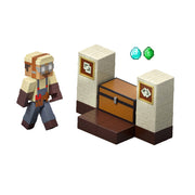 Minecraft JKK08 Duster's Loot Stash Action Figure Set with Redstone Charged Treasure Chest, Multicolor