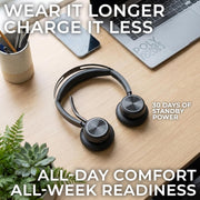 HP 9T9J4AA#AC3 Poly Voyager Focus 2 UC Stereo Headset, Black