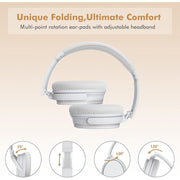 Srhythm NC35 NiceComfort 35 Active Noise Cancelling Headphones, Wireless Bluetooth 5.3, 50+ Hours Playtime, White