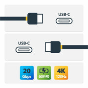 StarTech USB4 USB-C Cable, 6ft, 20Gbps Data Transfer, 240W Power Delivery, 4K 120Hz Video, Black, CC6FT20GUSB4TP