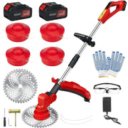 G-PEH Cordless Weed Wacker Electric, 24V String Trimmer with Auto Line Feed, 2 X 4.0Ah Weed Wacker Battery Operated, Electric Weed Eater with 4 Pcs Grass Cutter Spool Line, Fast Charger Included