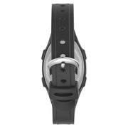 Armitron Unisex Black Round Digital Sport Watch, Quartz Movement, Alarm, Backlight, Water Resistant 100 ft, Adjustable Resin Strap, 45/7040BLKTC