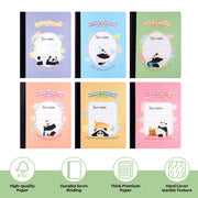 Deli Primary Journal Composition Notebook, Half Page Ruled, 100 Sheets, 9.75 x 7.5 in, Assorted Colors, 6 Pack