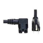 Tripp Lite Heavy-Duty Power Cord, 8 ft, 15A, 14 AWG, NEMA 5-15P to Right-Angle IEC-320-C15, Black, P019-008-C15RA