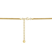 Gemstone Necklaces Oval Amethyst Pendant Snake Chain Necklace in 14K Gold