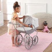 Badger Basket London Doll Pram ,fits American Girl dolls, Gray