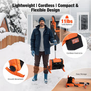 GOCHIFIX GOCHIFIX01671 8 inch Electric Snow Shovel With 21V 8.0Ah Battery and Charger, Orange
