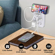 ONDOG Multi Plug Outlet Surge Protector, 6 AC Outlets, 3 Smart USB Ports, 1680 Joules, White, AHR-339