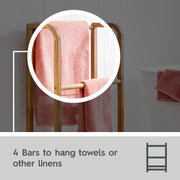 Better Homes & Gardens Juliet Freestanding Towel Rack, Real Wood, Light Honey Finish, 2 Towel Bars, Vertical Rectangle Design, E9459KKWM