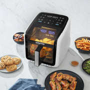 Gourmia GAF7020W Panorama 7-QT Digital Air Fryer w/ Panoramic View, White