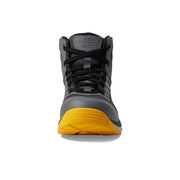 KEEN Utility Arvada Mid Height Composite Toe Work Sneakers, Breathable, Water Resistant, Oil Slip Resistant, Black Yellow, Men's 9.5 Wide, 1027652