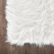 Latepis Beige Faux Sheepskin Fur Area Rug, 9x12 ft, Fluffy High Pile, Washable, Anti-Slip Backing, Fade Resistant
