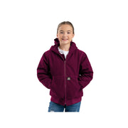 Berne Highland Softstone Duck Hooded Jacket for Kids - Plum - L