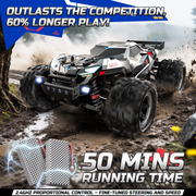 Deerc 19065953093 Brushless Fast RC Car, 1:18 Scale, 55KM/H Off-Road 4x4 Racing Truck, Waterproof Remote Control, Dual Batteries, Gray