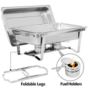 E-commerce Giant 4-Pack Chafing Dish Buffet Set 8.5 Quart, Rectangular, Silver - Durable