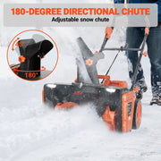 VOLTASK 48V Cordless Snow Shovel 20-inch Brushless Electric Snow Blower with Wheels