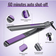 NEXPURE KR015 Upgrade Flat Iron, Professional Salon 2-in-1 Ceramic Hair Straightener and Curler