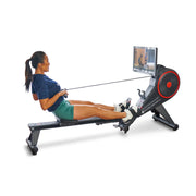 Echelon Row-S Foldable Indoor Rowing Machine with 22-Inch Rotating HD Touchscreen, Bluetooth Handlebar Resistance, 32 Magnetic Levels, Low-Impact Full-Body Workout, Black