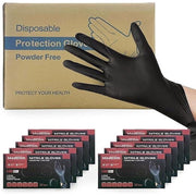 Medelim Disposable Nitrile Gloves, Latex-Free, Textured, Food-Safe, Black, Large, 1000 Count