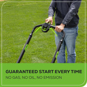 Greenworks 40V 20in Brushless Push Lawn Mower, 4.0Ah Battery, LED Headlights, Foldable Aluminum Handles, 4-in-1 Cutting System, MO40L415