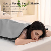 Naipo Infrared Sauna Blanket Portable Home Sauna with Adjustable Temperature and Timer, Grey, 6 ft x 2.6 ft, FUL-8207