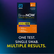 Binaxnow 20002056 COVID-19/Flu A&B Combo Self Test, Reliable COVID/Flu Home Test With 15 Minute Results, 2 Tests