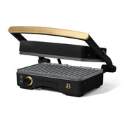 Made By Gather 19988 Beautiful 2-in-1 Panini Press & Grill with Detachable Plates, 1200W, Black Sesame, EverGood Ceramic Nonstick Coating, 10.25 x 7 in,