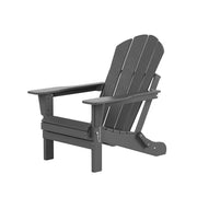 Westintrends WWT00024 Outdoor Folding HDPE Adirondack Chair, Gray