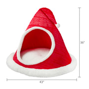 Vibrant Life Santa's Hat Extra Large Holiday Pet Bed, Red and White, 46 in x 38 in x 46 in