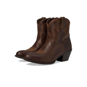 Ariat Darlin Western Ankle Boots for Ladies, Brown Bomber Full-Grain Leather, 2.5in West Heels, Almond Toe 10035994-200